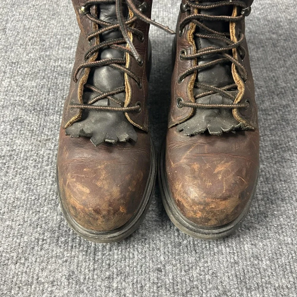 Red Wing USA Brown Leather Steel Toe EH Work Boots Oil Resistant Men's 7 ANSI Z4